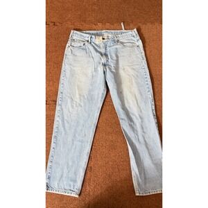 Carhartt DST Relaxed Fit Light Wash Denim Jeans Mens 38x30 Workwear Cotton